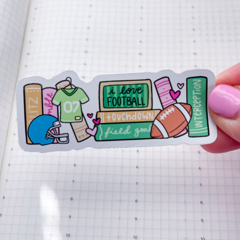 Football Bookshelf Vinyl Die Cut Sticker