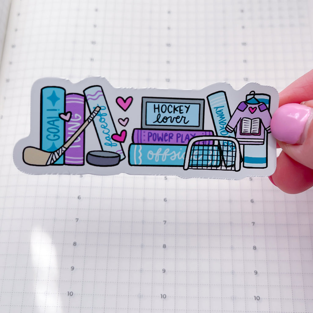 Hockey Bookshelf Vinyl Die Cut Sticker