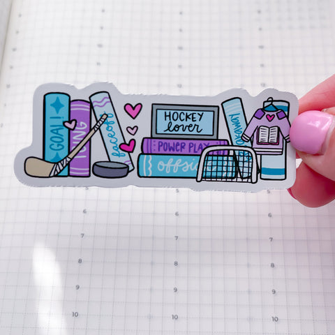 Hockey Bookshelf Vinyl Die Cut Sticker
