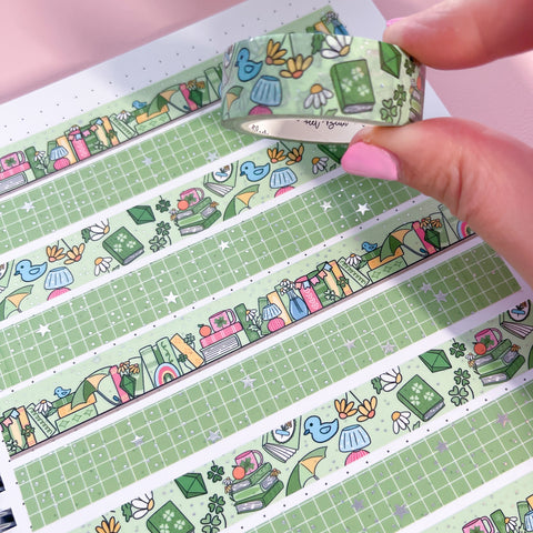 Holo Foil Mar Doodles Washi Tape (15mm)
