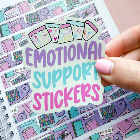 Emotionally Support Stickers Vinyl Die Cut Sticker