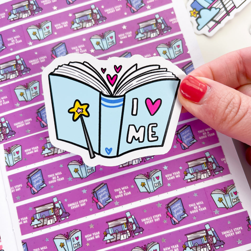 I Love Me Book Vinyl Die Cut Sticker