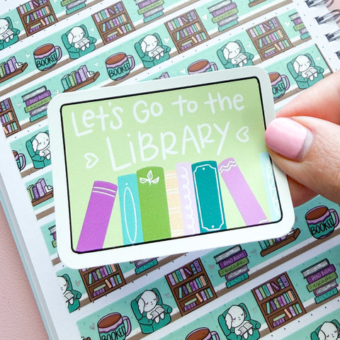 Green Library Card Vinyl Die Cut Sticker