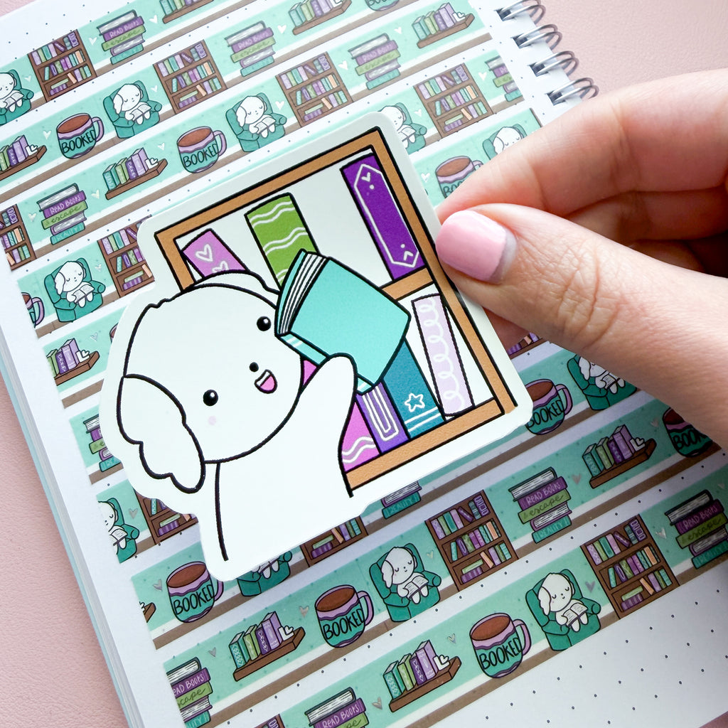 Librarian Bean Vinyl Die Cut Sticker