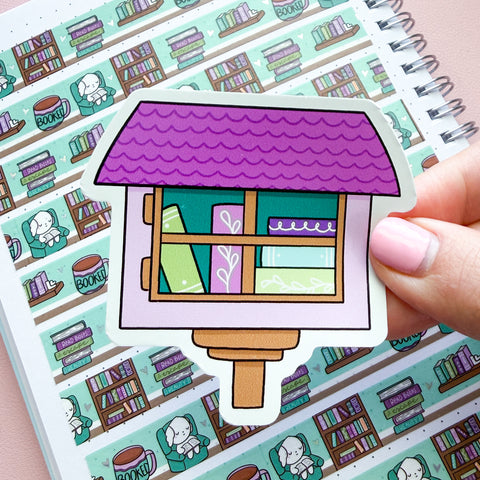 Purple Little Library Vinyl Die Cut Sticker