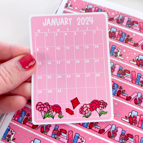 January 2024 Calendar Vinyl Die Cut Sticker