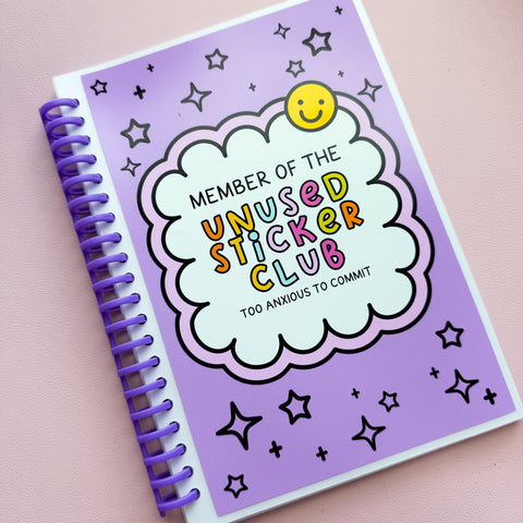 A5 Unused Sticker Club Purple Coil Reusable Sticker Book
