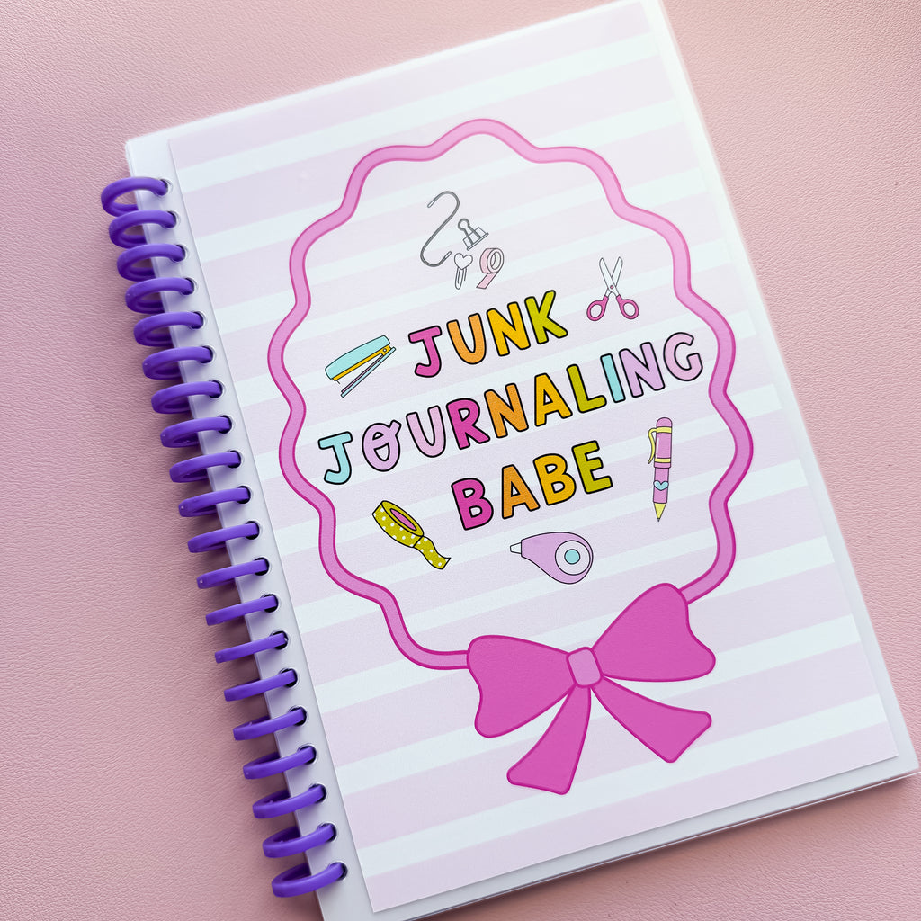 A5 Junk Journaling Babe Purple Coil Reusable Sticker Book