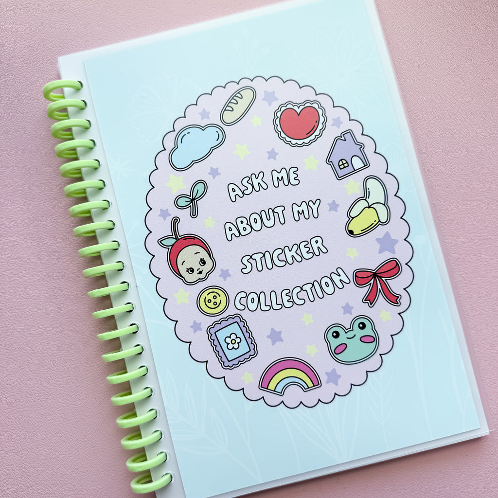 A5 Sticker Collection Green Coil Reusable Sticker Book