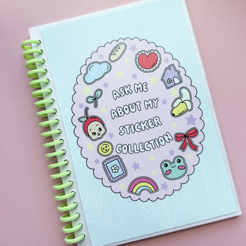 A5 Sticker Collection Green Coil Reusable Sticker Book