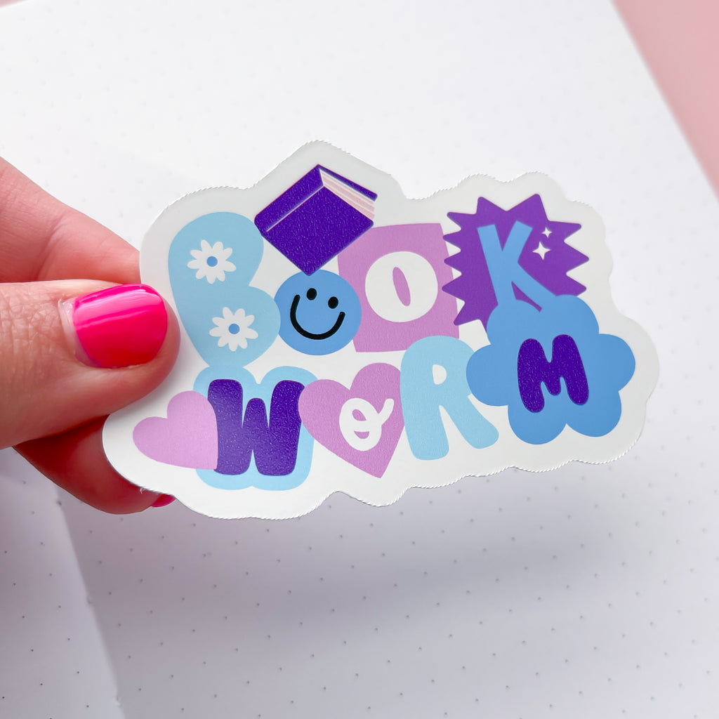 Bookworm Vinyl Die Cut Sticker