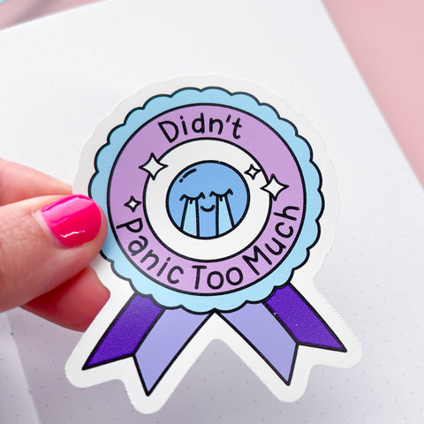 Didn't Panic Medal Vinyl Die Cut Sticker
