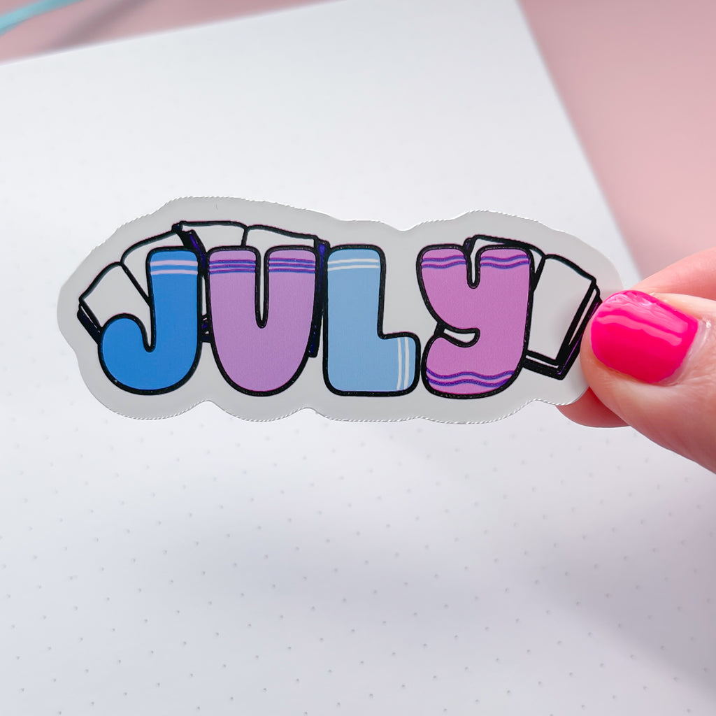 July Bookish Vinyl Die Cut Sticker