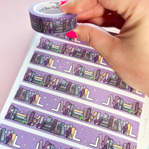 Holo Foil Summer Witch Bookshelf Washi Tape (15mm)