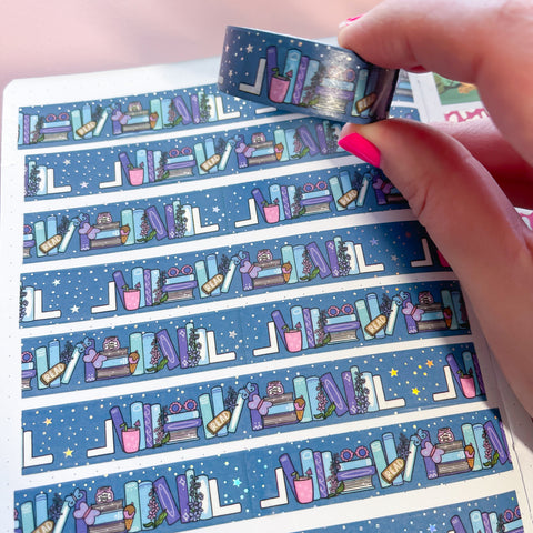 Holo Foil July 2025 Bookshelf Washi Tape (15mm)