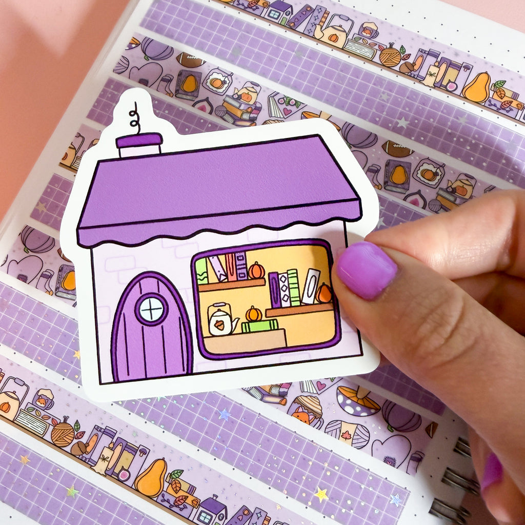 Lavender Fall Bookshop Vinyl Die Cut Sticker