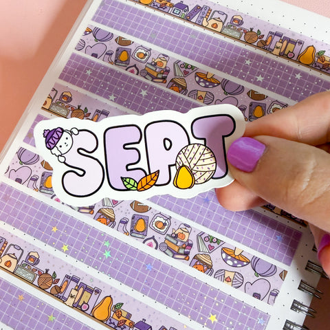 Sept (abbr) Bean Word Vinyl Die Cut Sticker