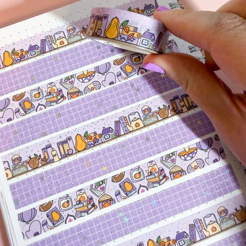 Holo Foil September 2026 Bookshelf Washi Tape (15mm)