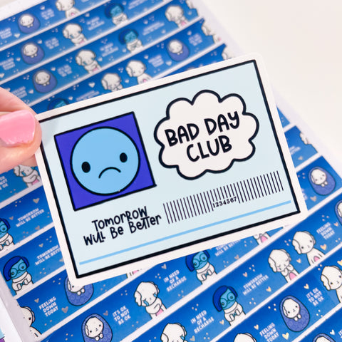 Bad Day Club Card Vinyl Die Cut Sticker