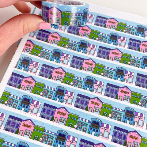 Holo Foil Snowy Town Washi Tape (15mm)