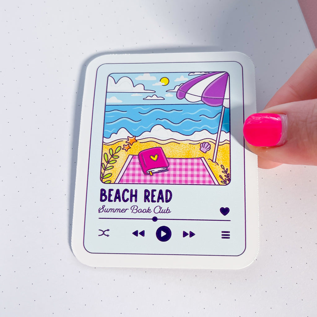 Beach Reads Audiobook Vinyl Die Cut Sticker