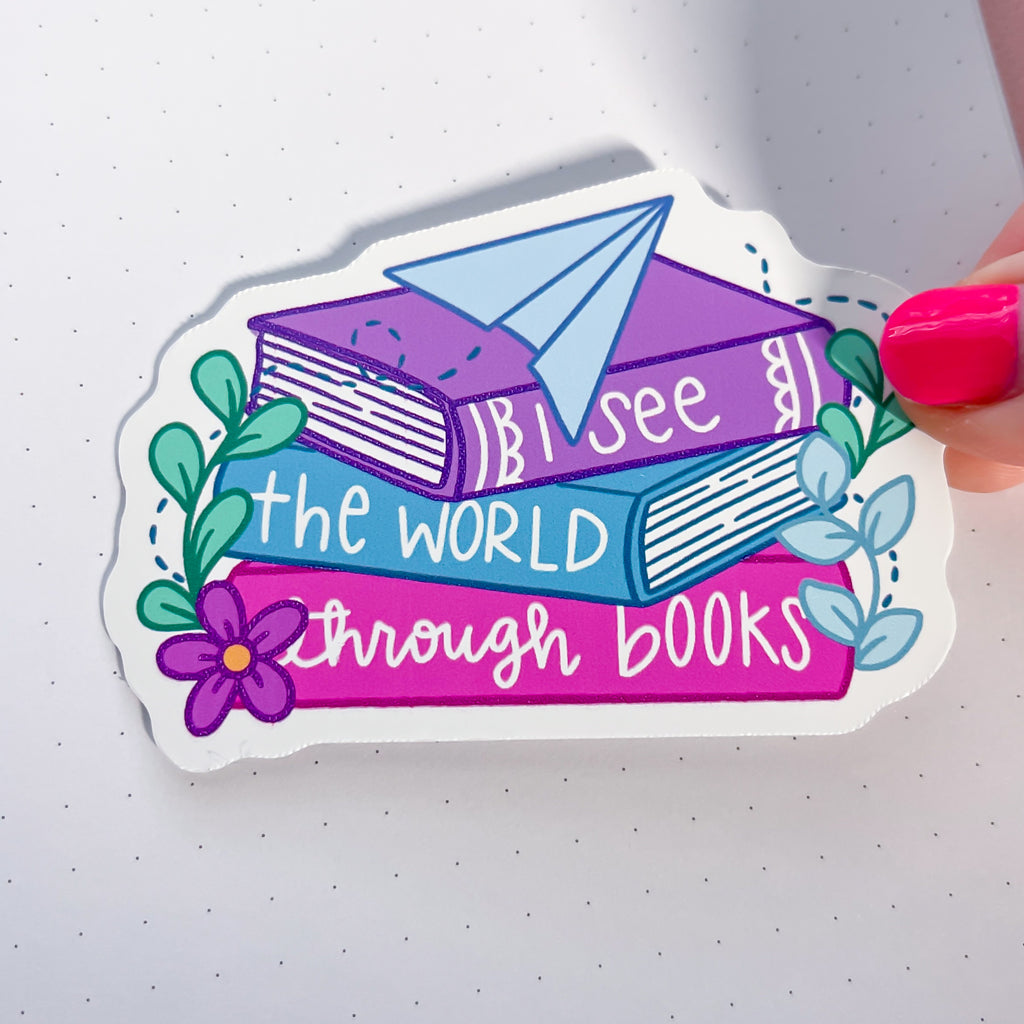 Bookcation Book Stack Vinyl Die Cut Sticker
