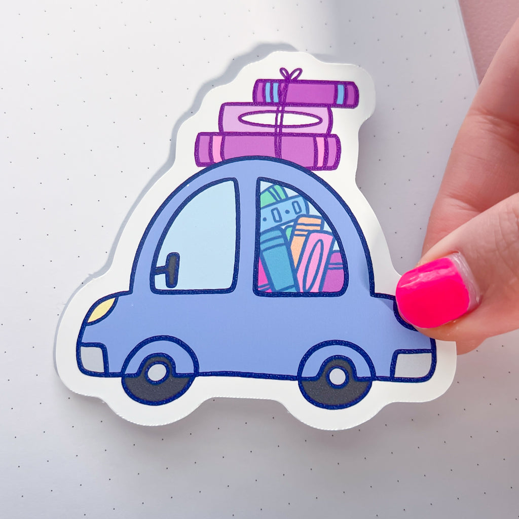 Car Bookish Vinyl Die Cut Sticker