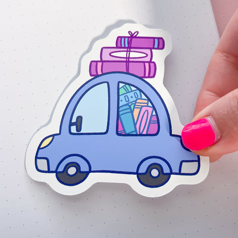 Car Bookish Vinyl Die Cut Sticker
