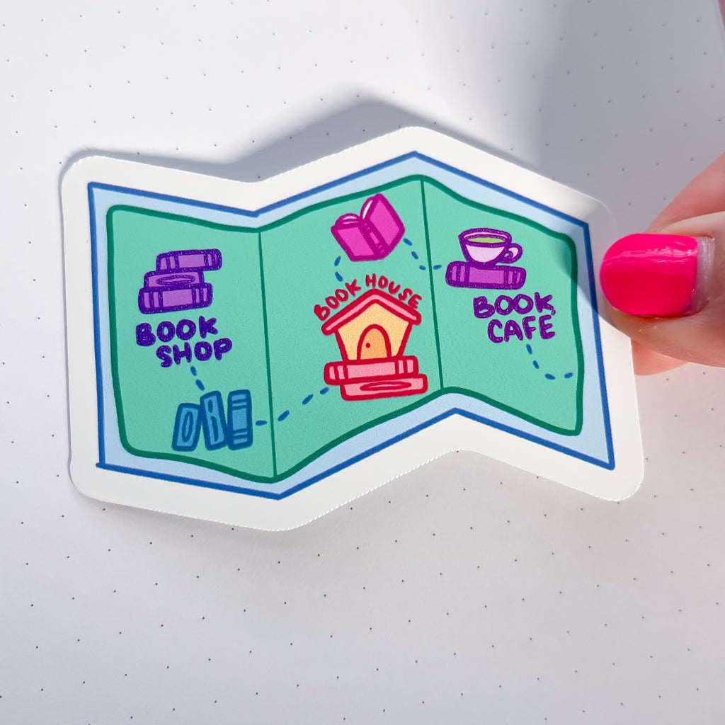 Map Bookish Vinyl Die Cut Sticker