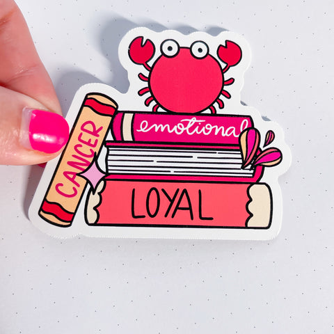 Cancer Book Stack Vinyl Die Cut Sticker