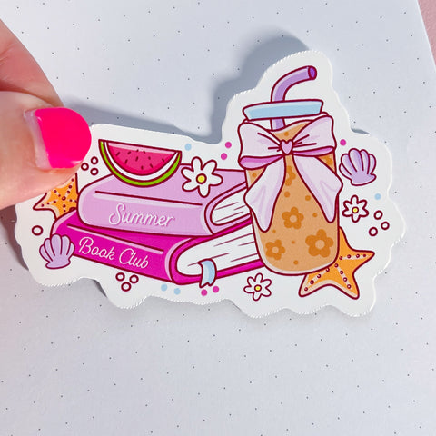 Summer Book Club Vinyl Die Cut Sticker