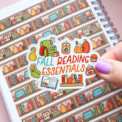 Fall Reading Essentials Vinyl Die Cut Sticker