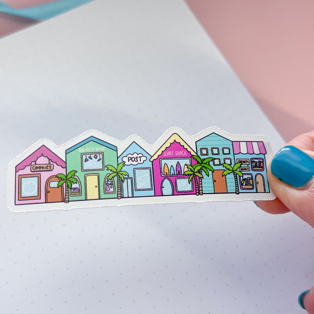 Beach Town Vinyl Die Cut Sticker