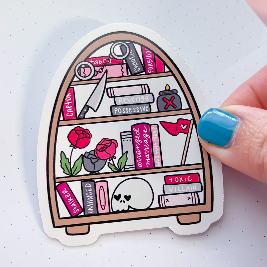 Dark Romance Bookcase Vinyl Die Cut Sticker