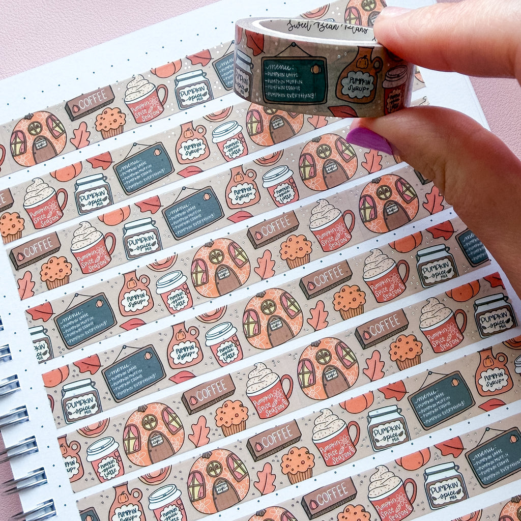 Holo Foil Pumpkin Cafe Washi Tape (15mm)