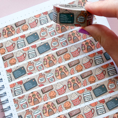Holo Foil Pumpkin Cafe Washi Tape (15mm)