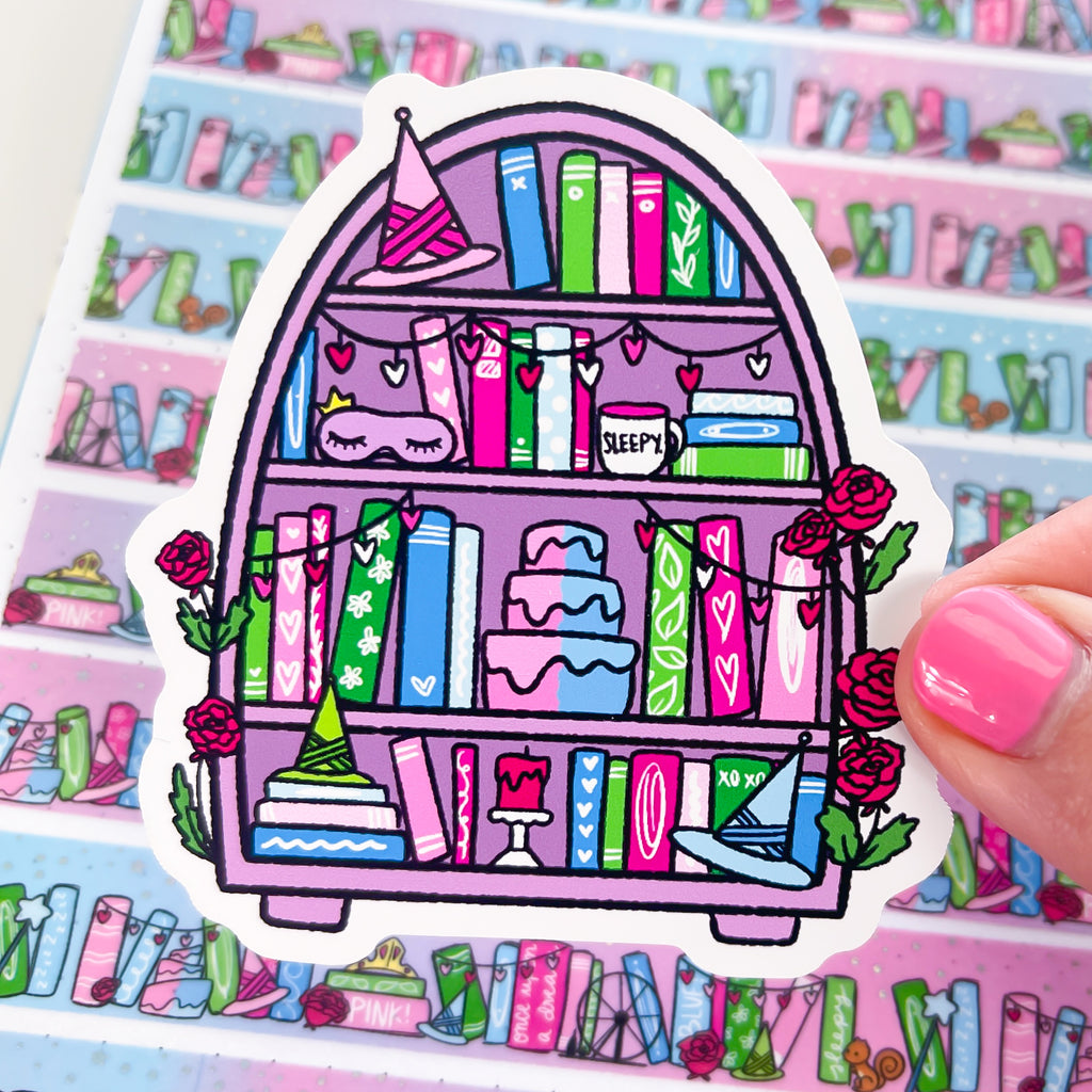 Sleepy Princess Bookcase Vinyl Die Cut Sticker