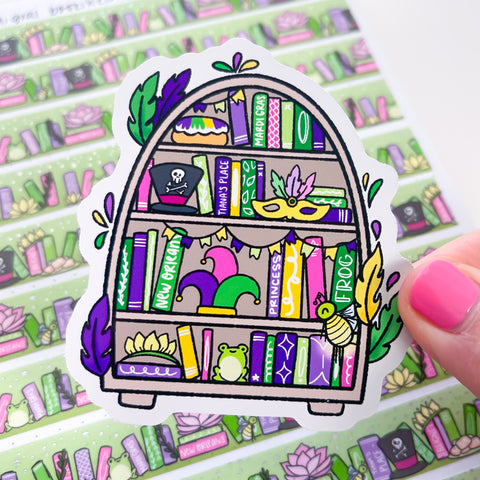 Frog Princess Bookcase Vinyl Die Cut Sticker