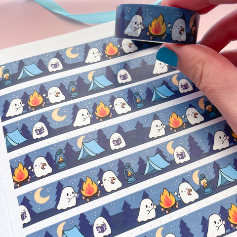 Holo Foil Camping Ghosts Washi Tape (15mm)