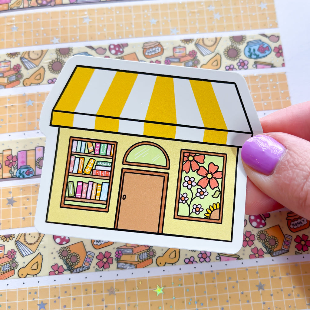 Sunny Yellow Bookshop Vinyl Die Cut Sticker