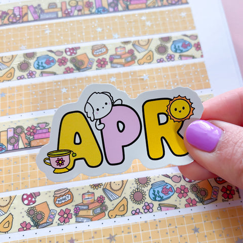Apr (abbr) Bean Word Vinyl Die Cut Sticker