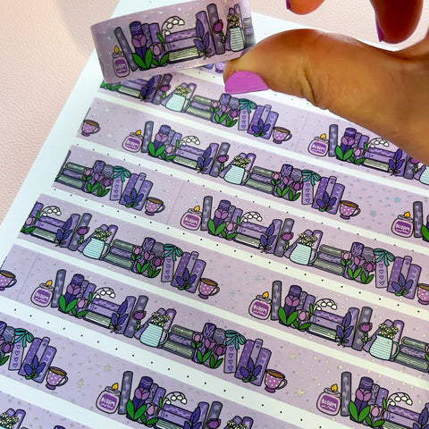 Holo Foil Bloom Bookshelf Washi Tape