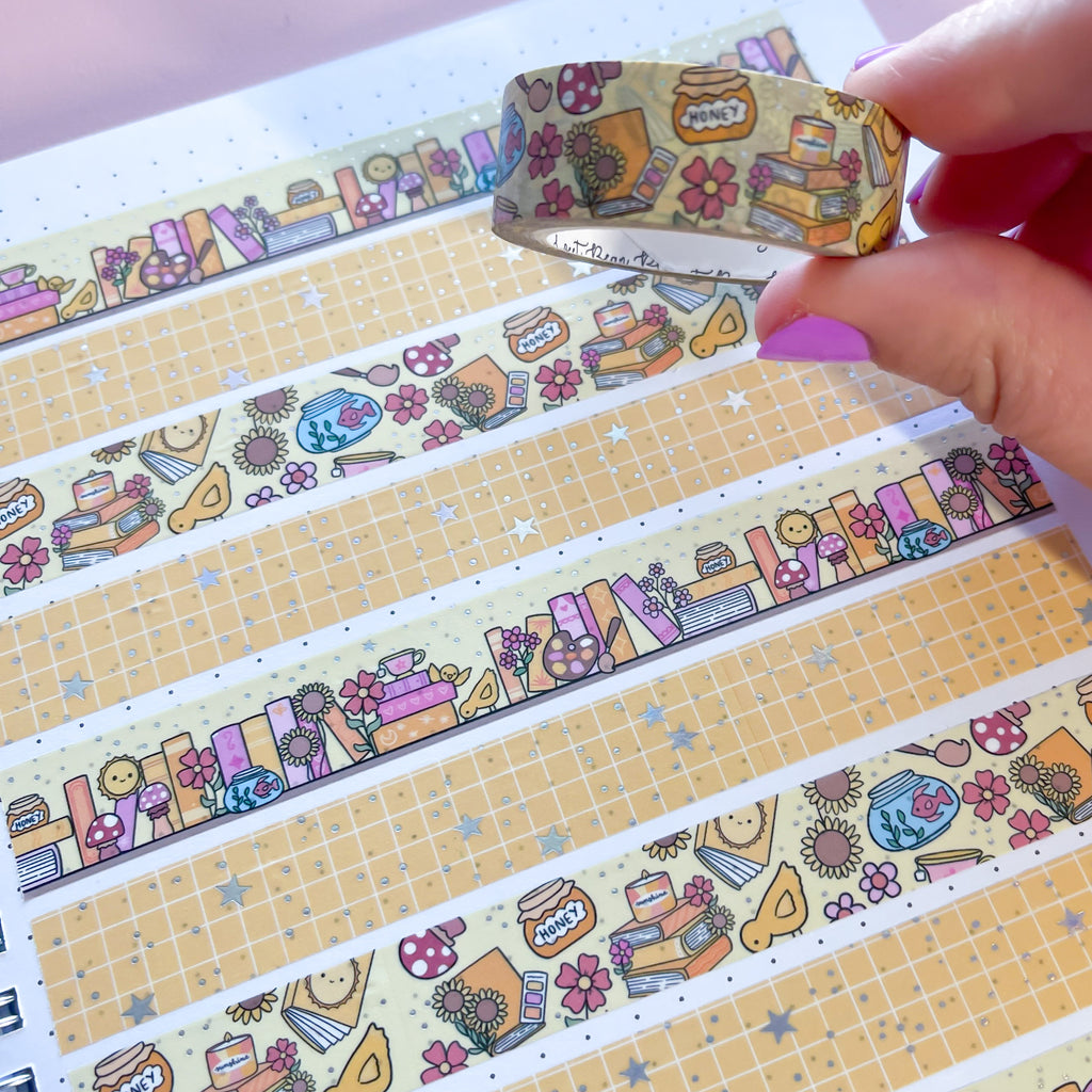 Holo Foil Apr Doodles Washi Tape