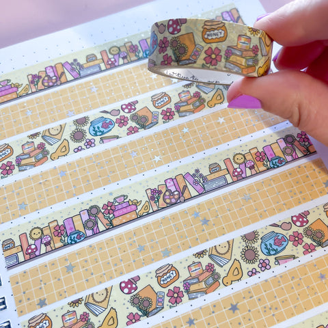 Holo Foil Apr Doodles Washi Tape