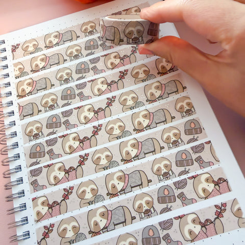 Holo Foil Cozy Sloth Washi Tape (15mm)