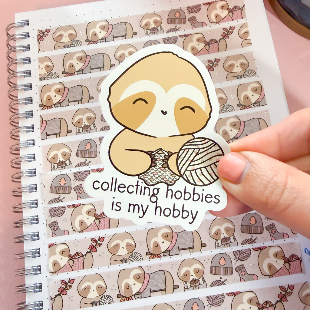 Collecting Hobbies Sloth Vinyl Die Cut Sticker