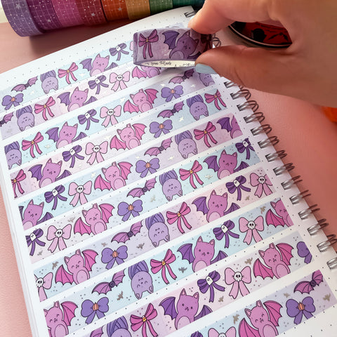 Holo Foil Bats & Bows Washi Tape (15mm)
