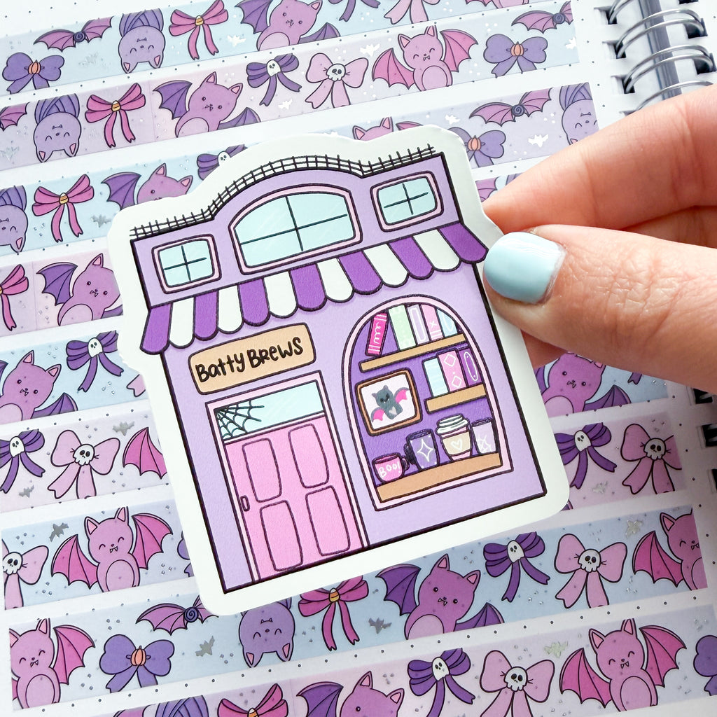 Batty Brews Shop Vinyl Die Cut Sticker