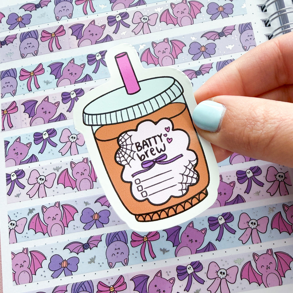 Batty Brew Coffee Vinyl Die Cut Sticker