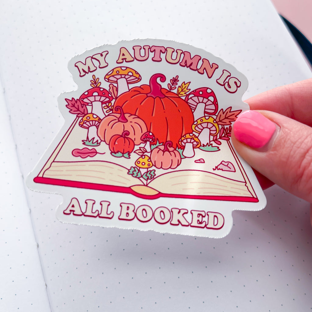 Autumn Booked Vinyl Die Cut Sticker